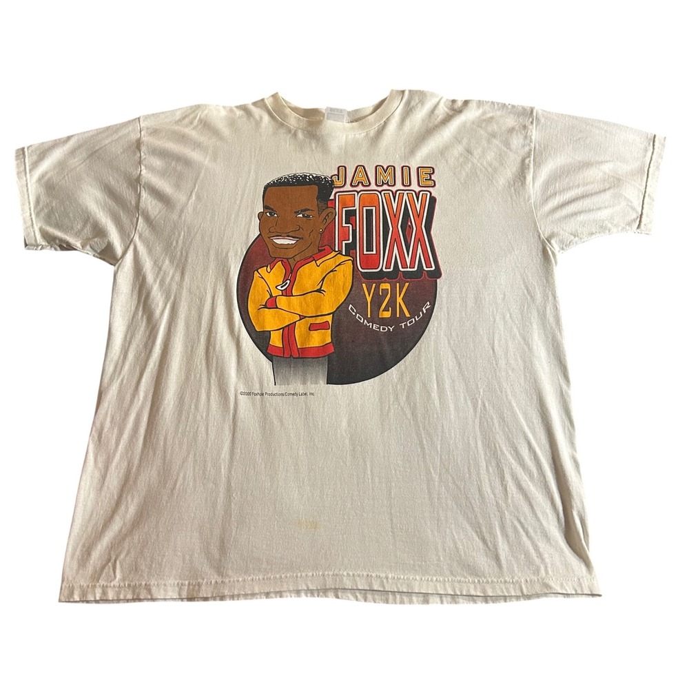 Vintage Jamie Foxx Y2K Comedy Tour T-Shirt 2000 Fruit of the Loom White XXL